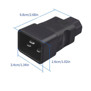 Adattatore Tripolare Alimentazione  IEC320 C13 Femmina C20 Maschio