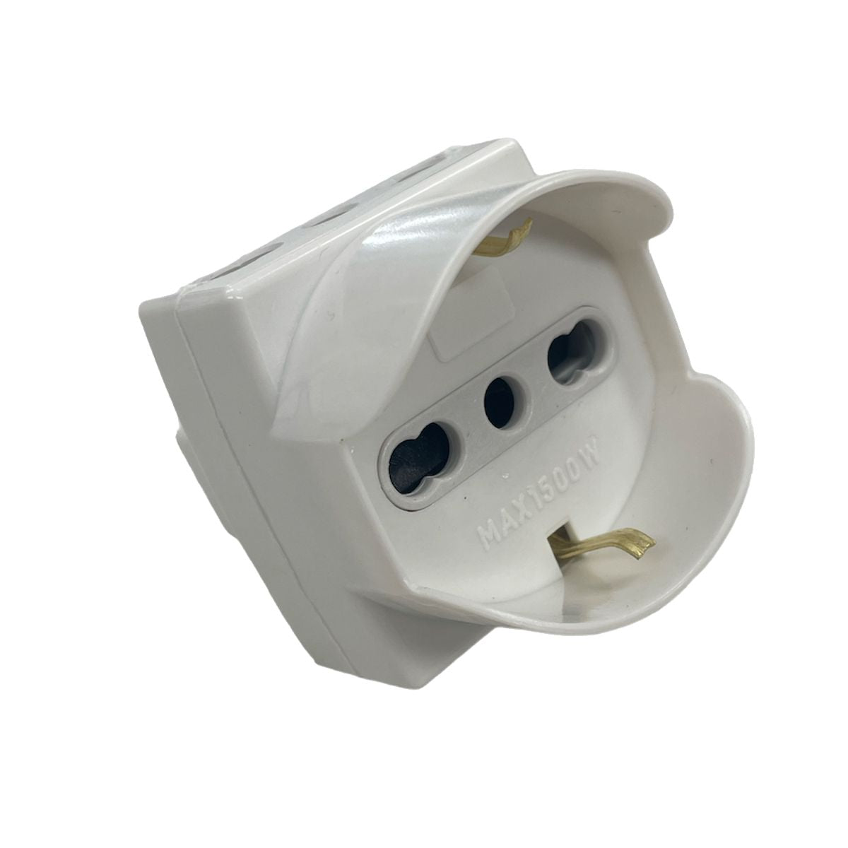 Adattatore Triplo Schuko Spina 10A Prese Bivalenti 10/16A + Presa Schuko