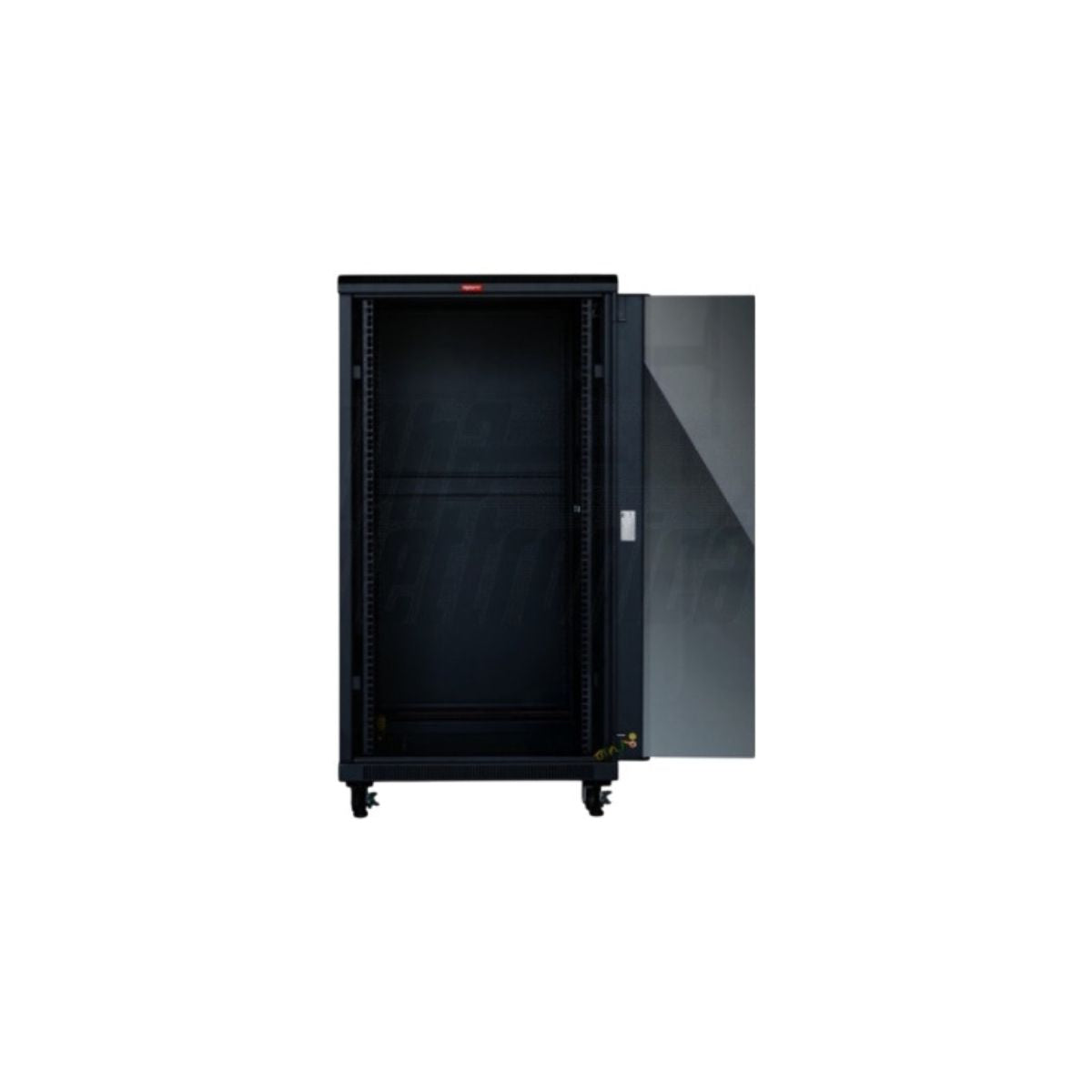 Armadio rack a pavimento con sportello aperto