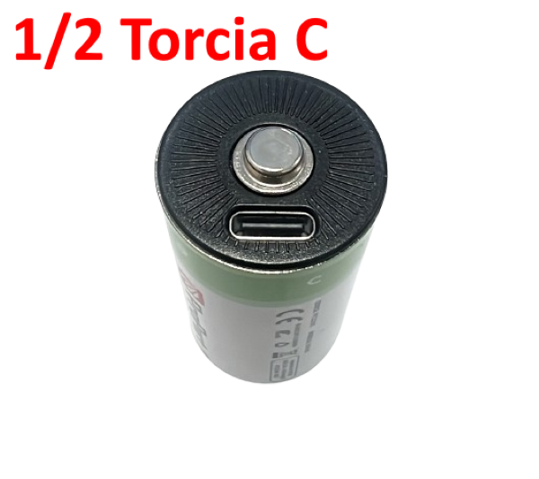Batterie Mezza Torcia C Ricaricabili USB-C 1.5V 4200mAh - Confezione da 2