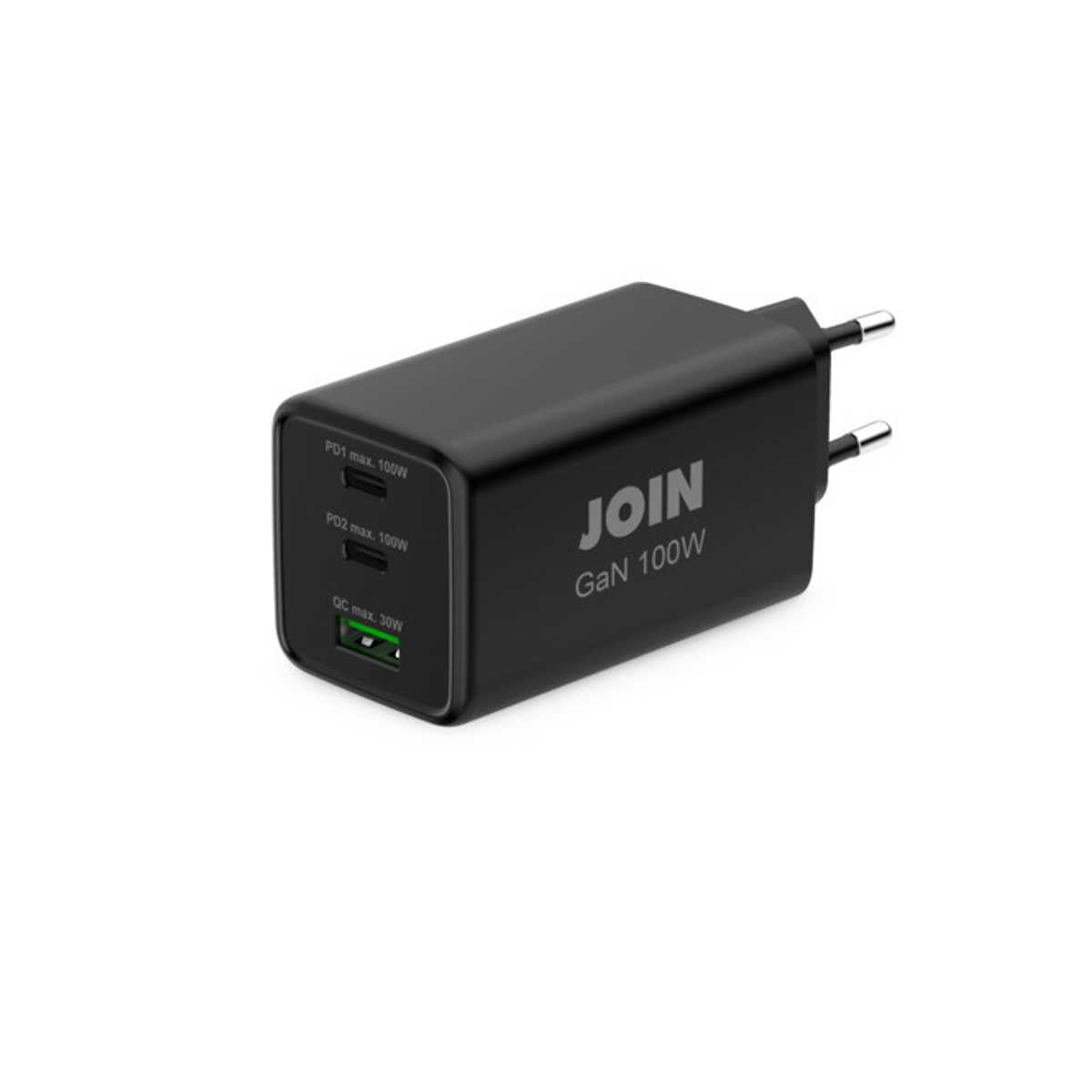 Caricatore USB C GaN 100W 3 Porte Power Delivery A+C Nero