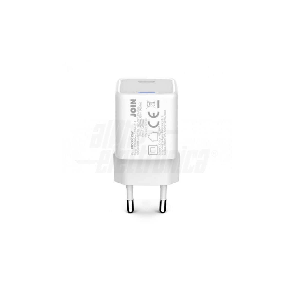Caricatore USB GaN 30W  1 Porta USB C Bianco