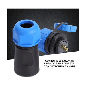 Connettore Elettrico Stagno 2 Poli IP68 30A 500V Coppia Maschio Femmina Pannello