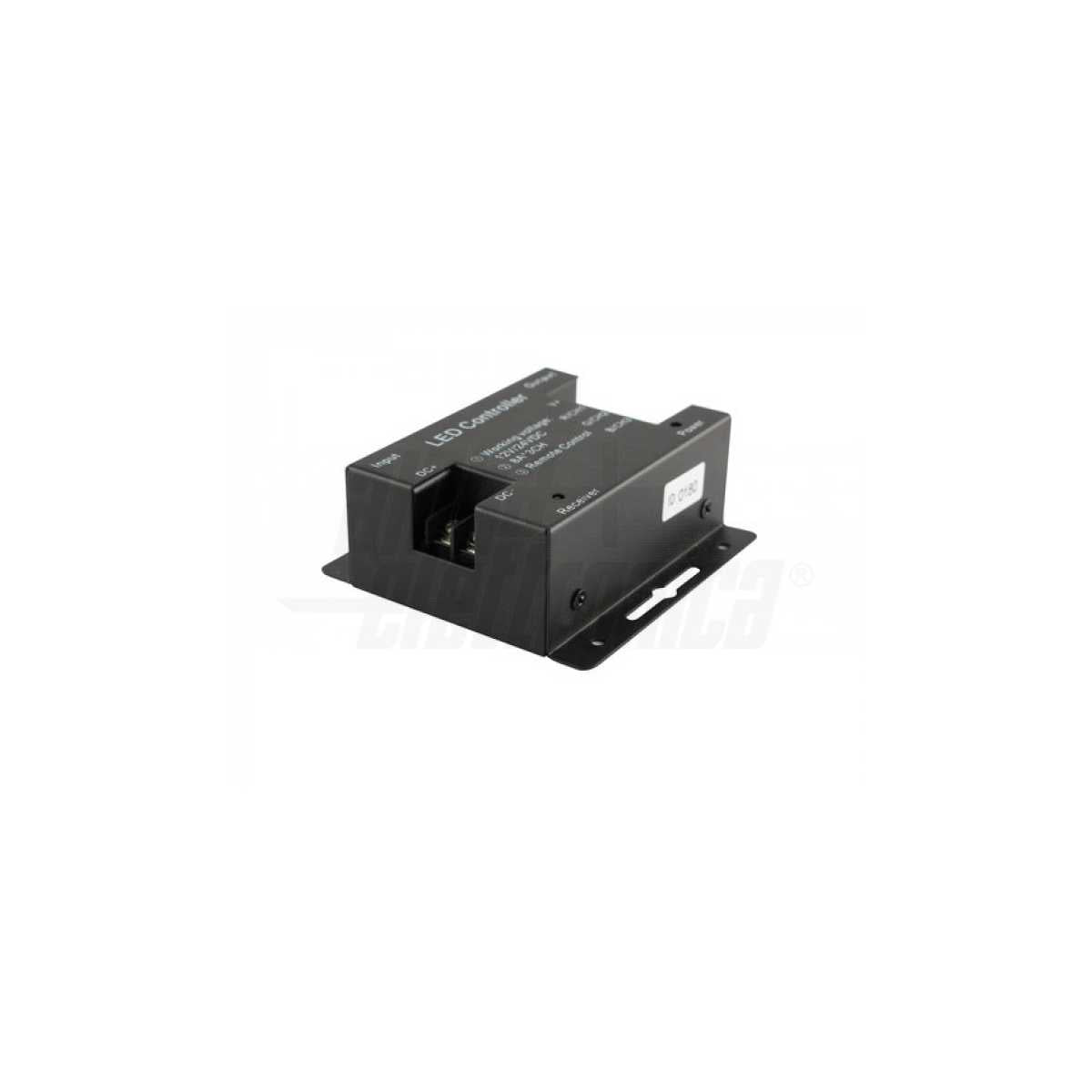 Controller RGB corpo in alluminio nero con morsetti di uscita