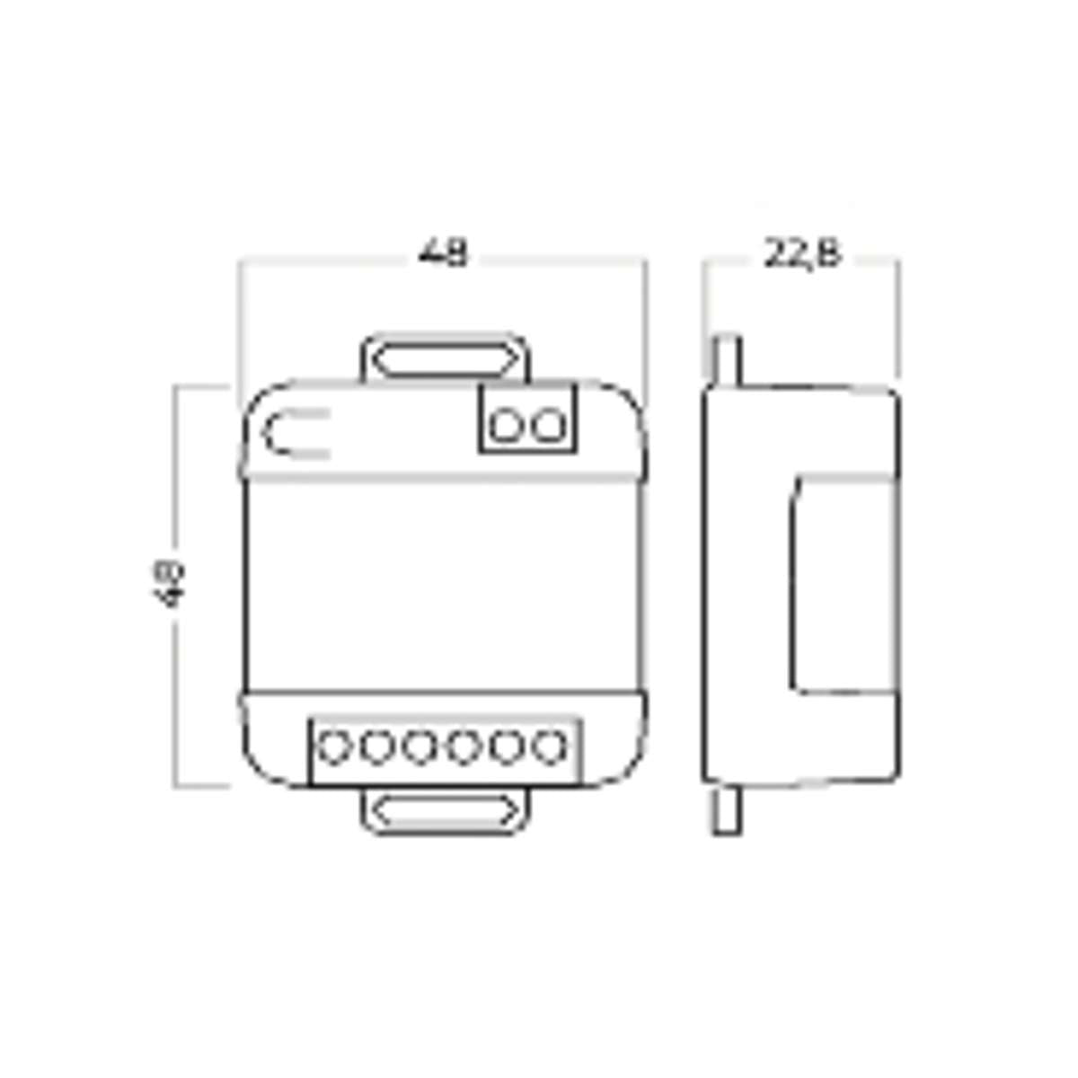 Controller SPI Forrest vista frontale formato da scatola incasso