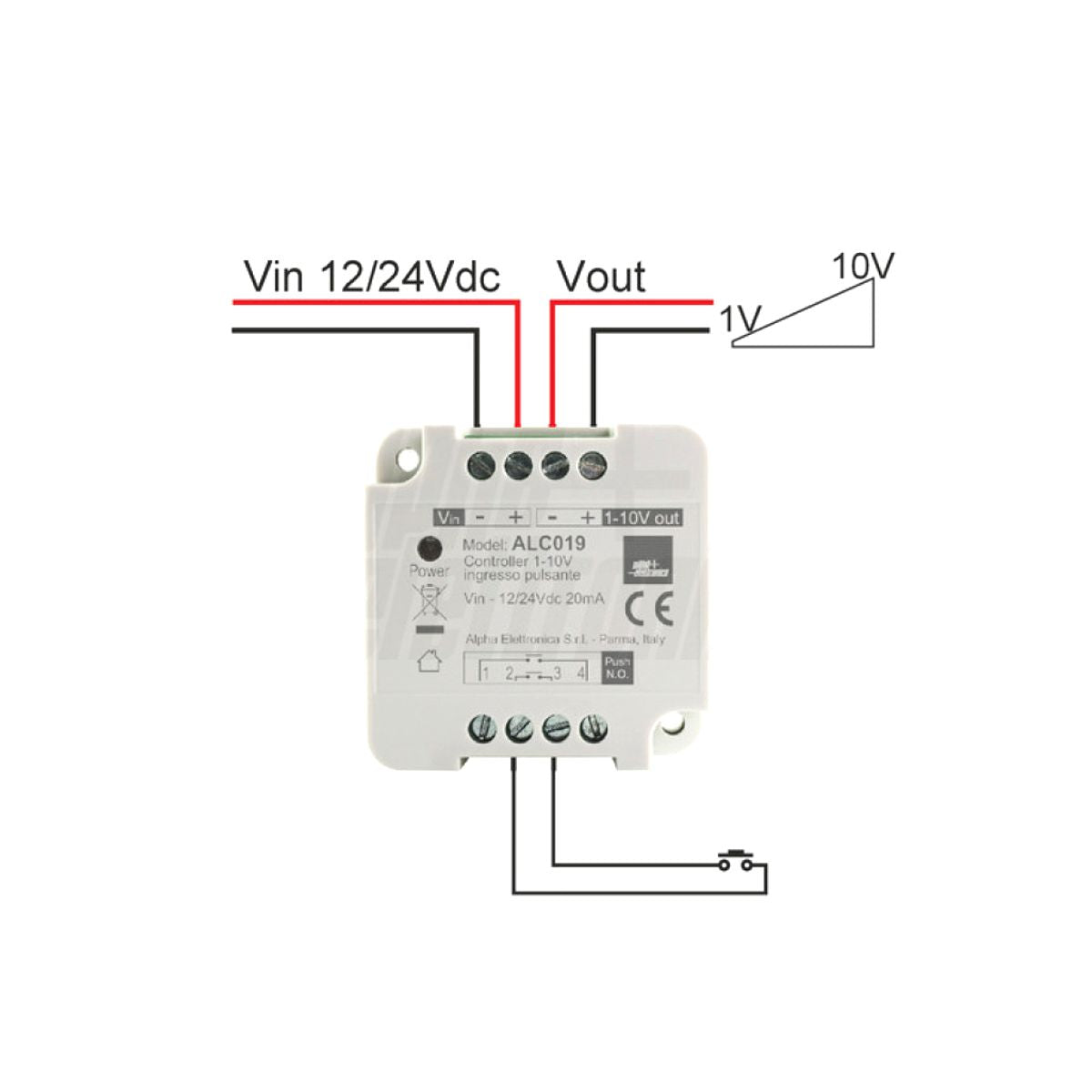 Master controller morsetti uscita segnale 1-10V per slave dimmer