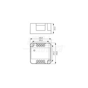 Dimmer led 48V vista frontale corpo bianco da incasso