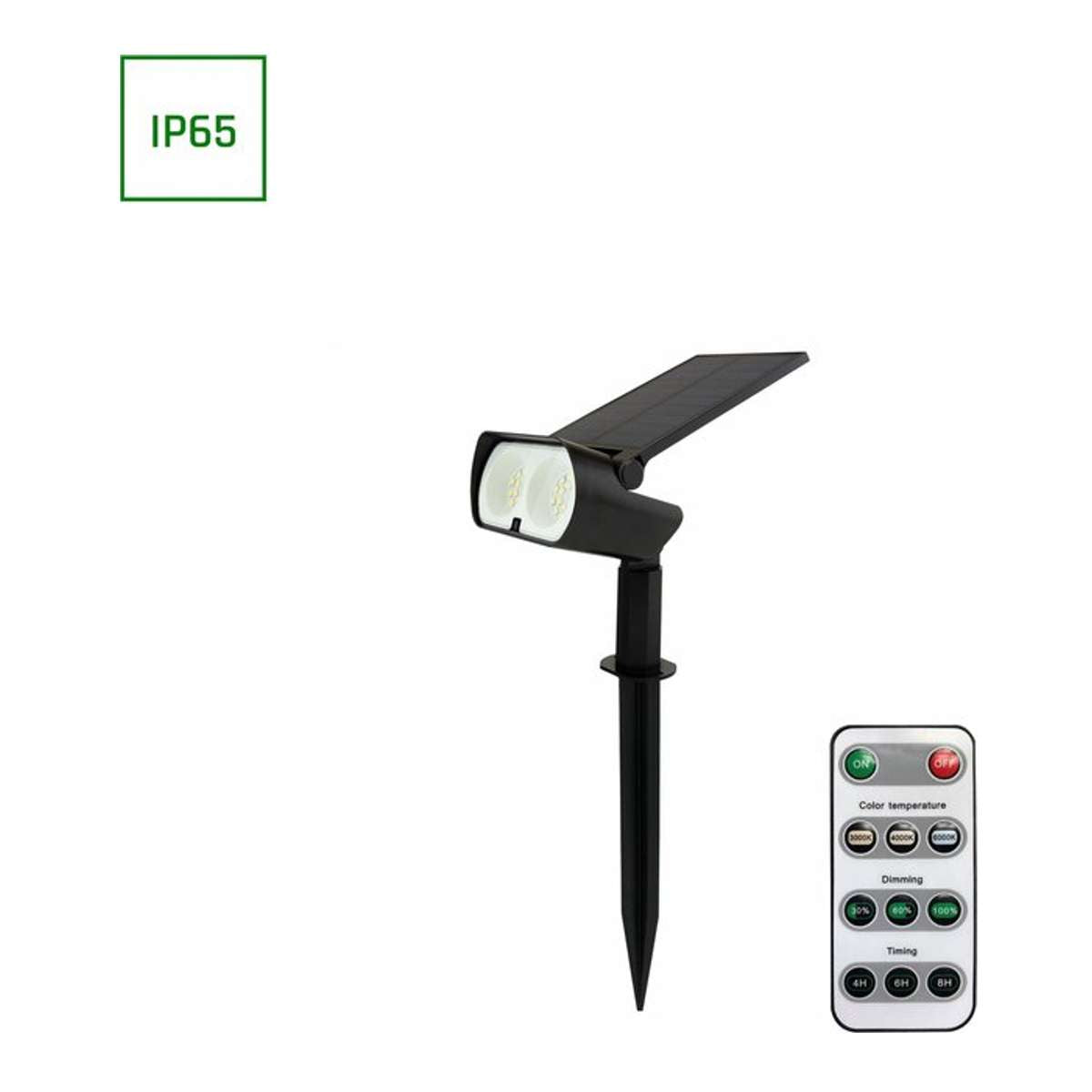 telecomando per Faretti Solare da Giardino Picchetto 200 Lumen CCT 3white IP65