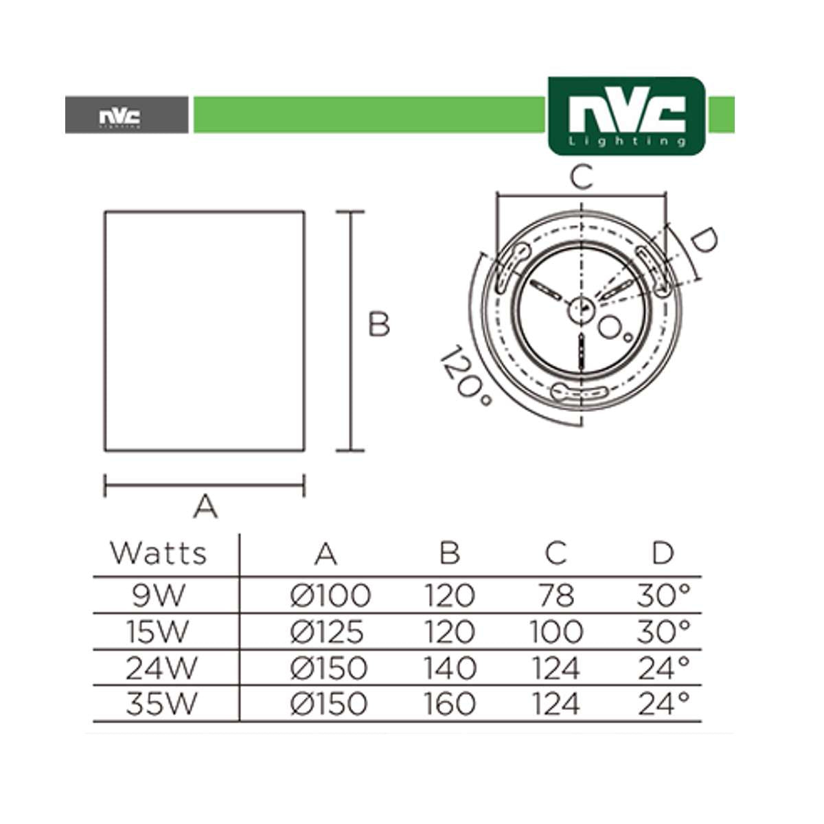 Faretto Led da Soffitto 15W Cilindrico 36° 3000K Bianco