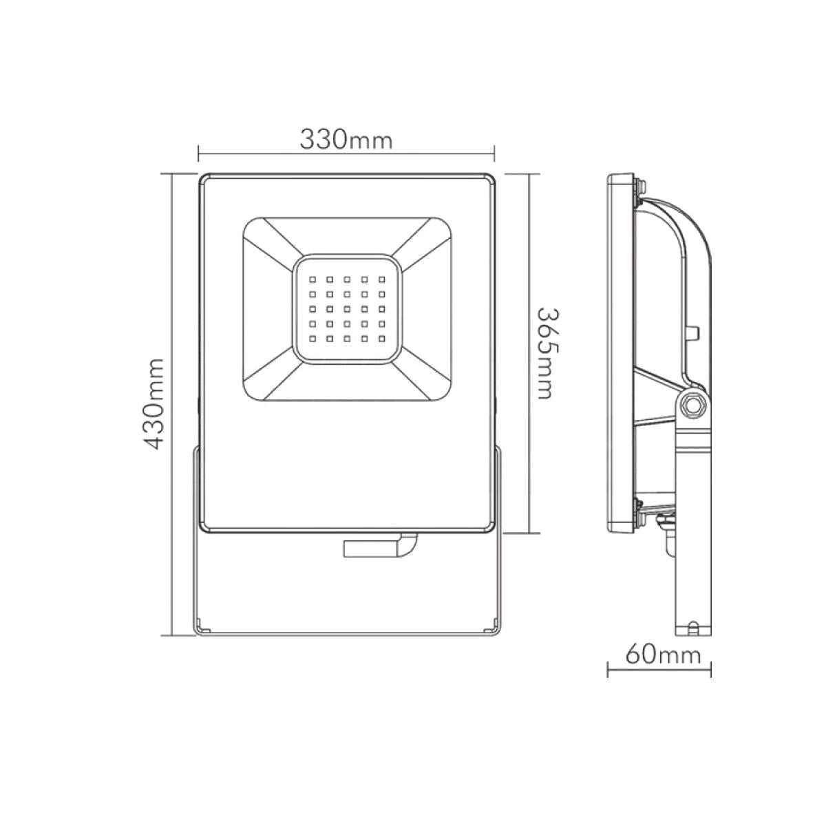 Faro led esterni 150W nero installato su facciata