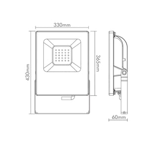 Faro led esterni 150W nero installato su facciata