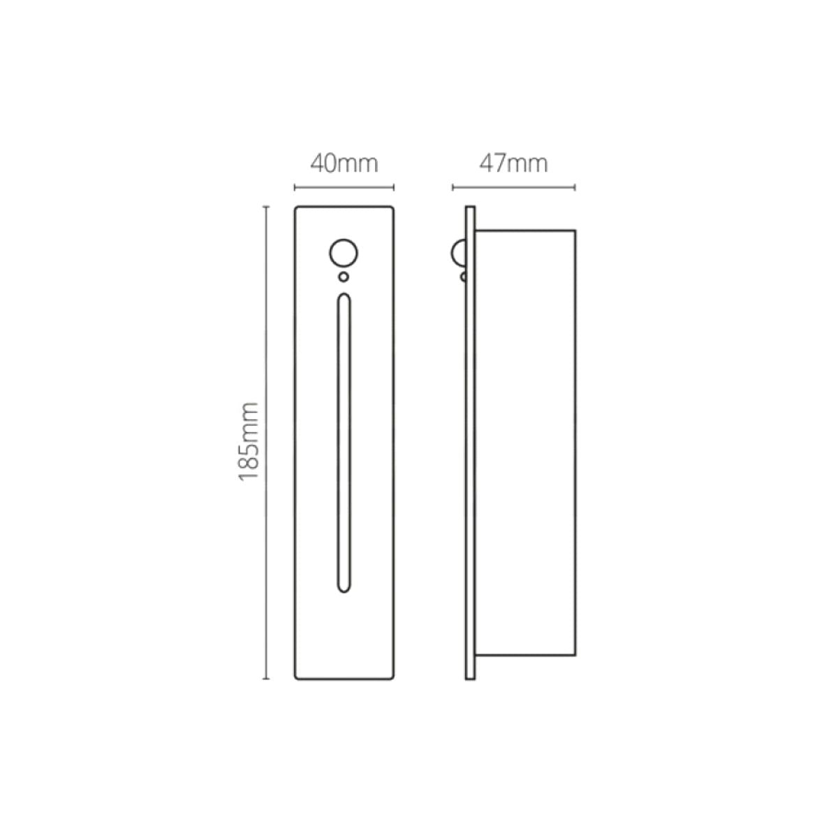 Lame di Luce Led Segnapasso Sensore Pir 3W IP65 Luce Calda Antracite