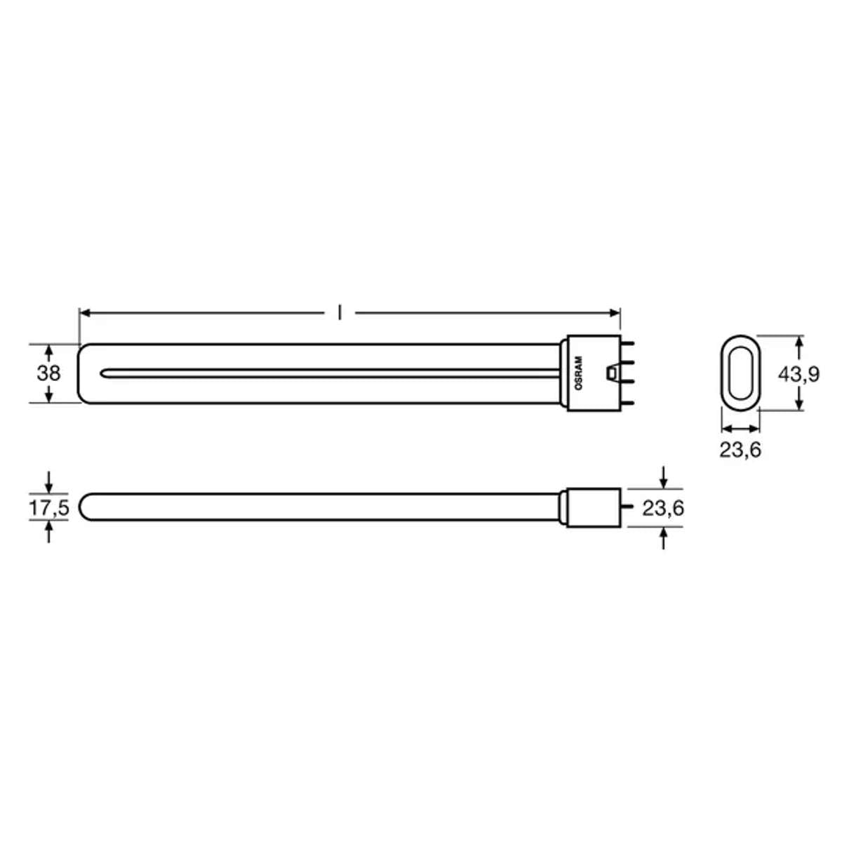 Lampada 2G11 24W 840 Fluorescente Dulux L 4 Pin