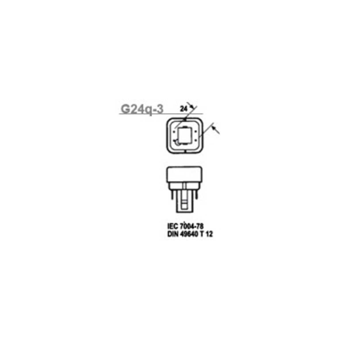 Lampada G24q-3 26W 3000K 4 Pin Fluorescente Compatta