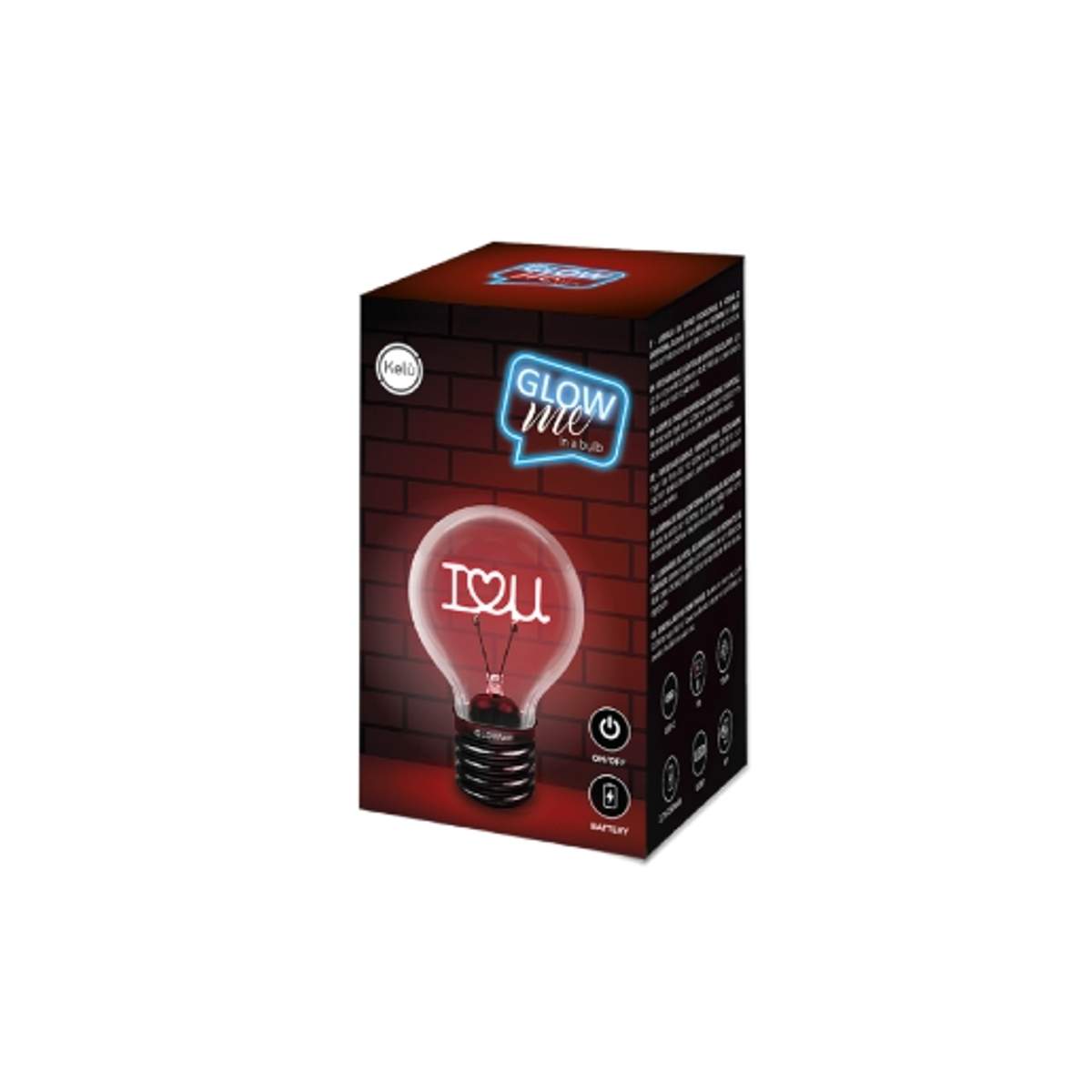 scatola Lampada Ricaricabile Tavolo I Love You Led GLOW ME