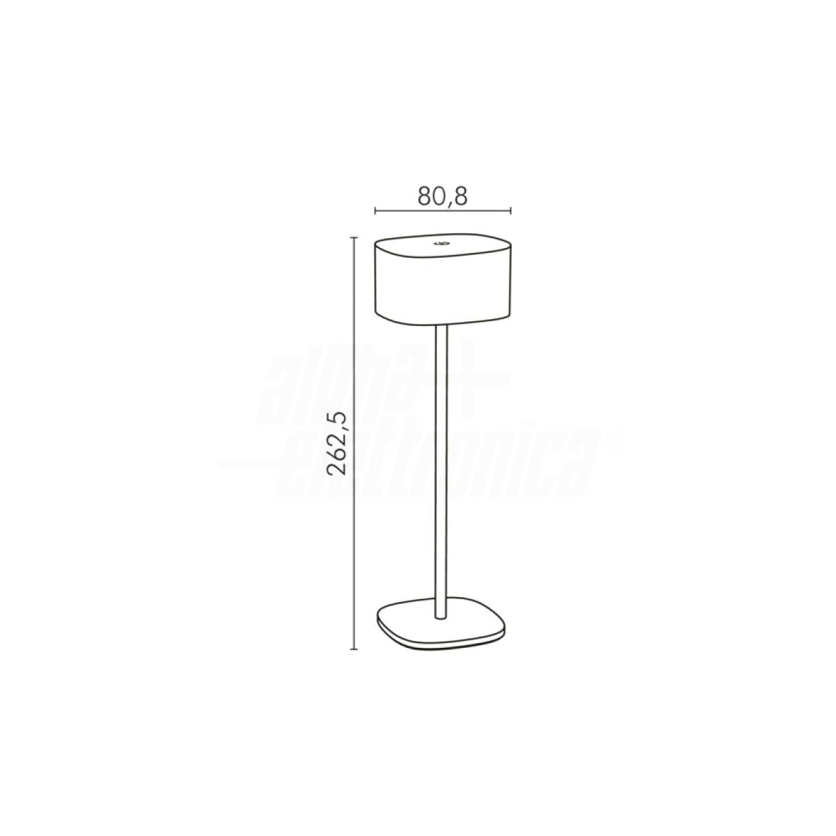 misure Lampada Ricaricabile da Tavolo Caffè USB Led 2W Luce Calda IP44