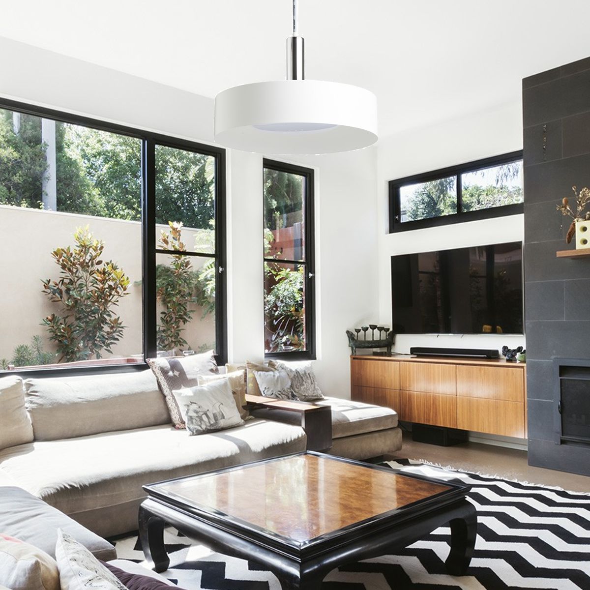 Lampada a Sospensione Design E27 Soffitto Bianco Cromo