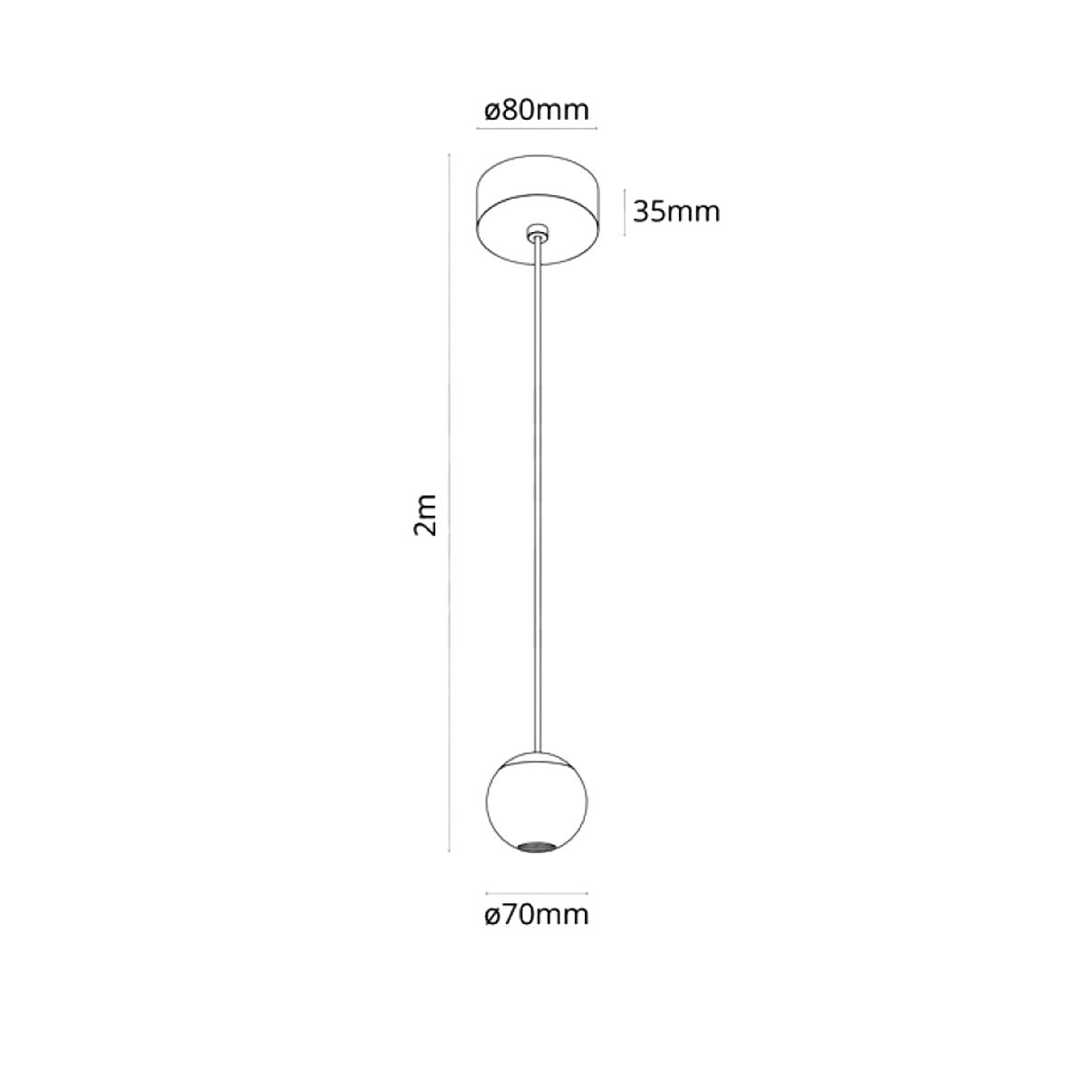 Lampadario Sfera Sospensione Led 8.5W Bianco e Nero