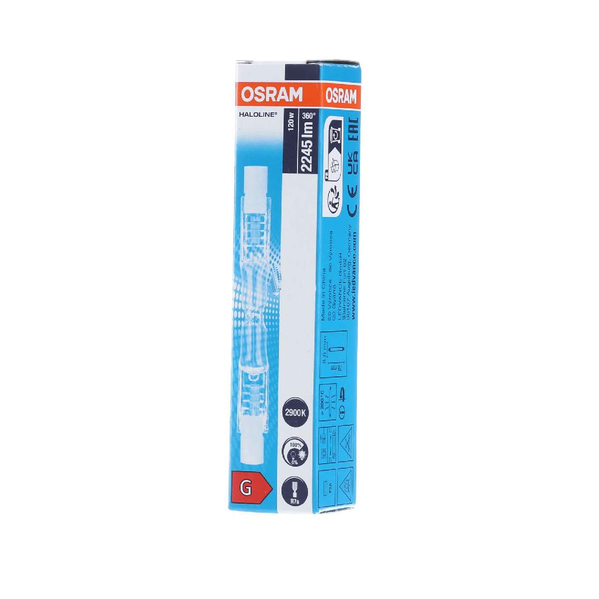 scatola confezione Lampadina Alogena r7s 78mm 120W Lineare Basso Consumo