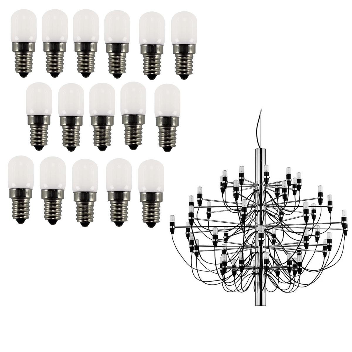 Lampadine per Flos 2097 Filoled E14 1.5W Opaca, Luce Fredda 6500K