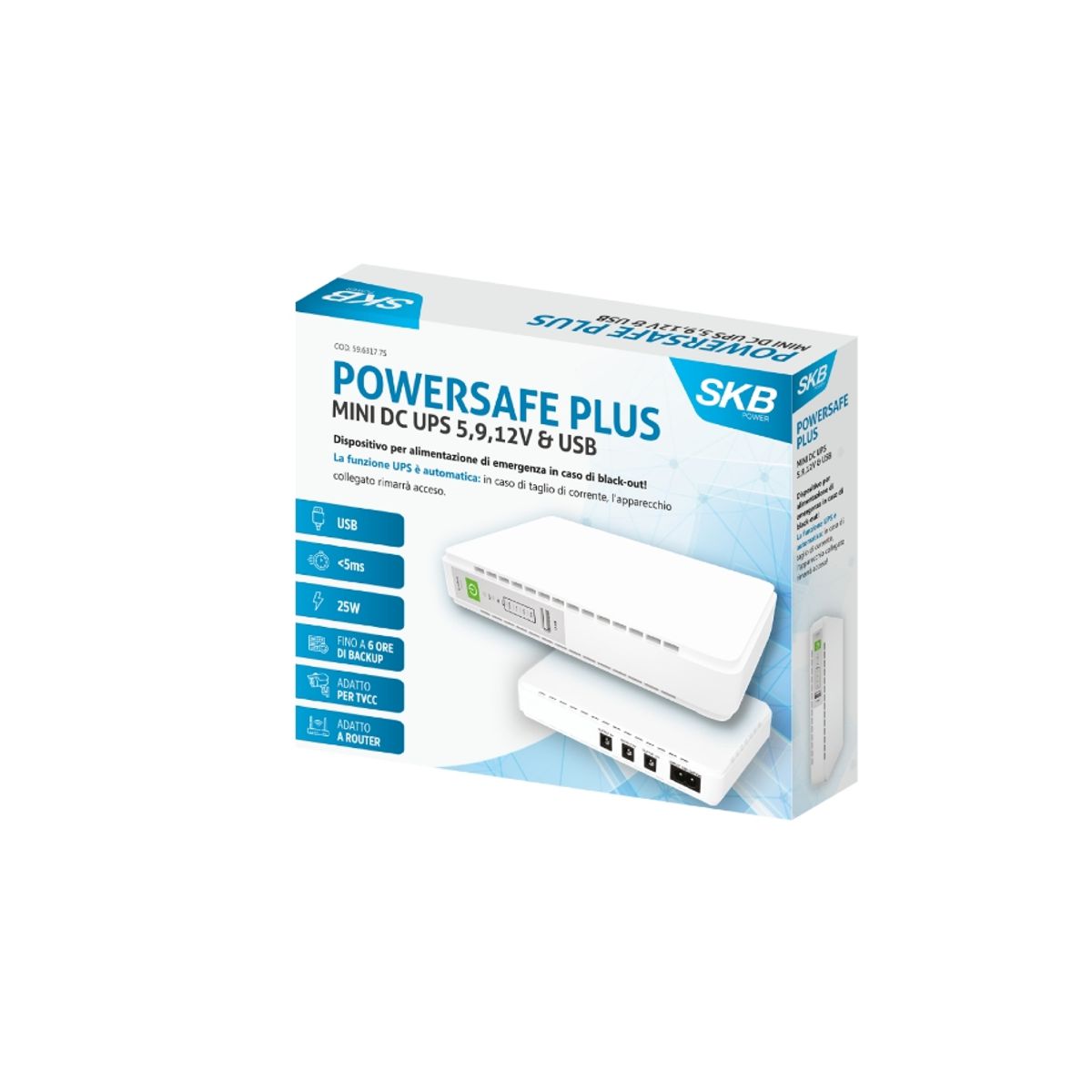 Mini UPS per Router Telecamere 12V 9V 5V Autonomia 4H Batteria 8800mA