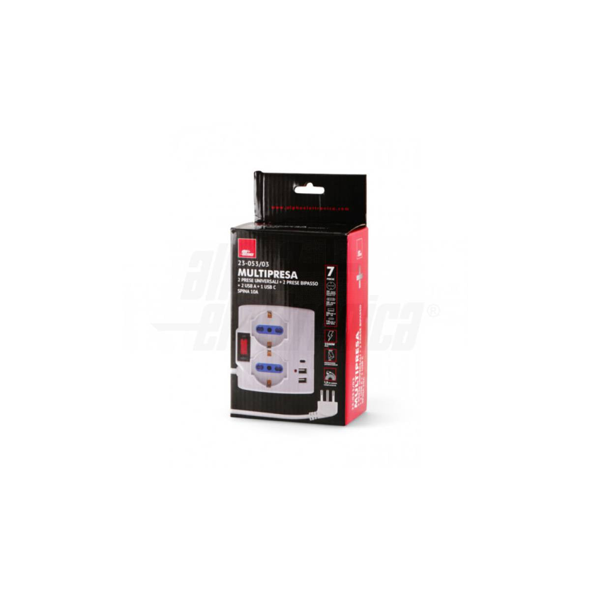 Multipresa da Scrivania con USB Design Spina 10A Cavoo 1.5mt