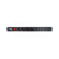 19" Rack Mount Power Strip 8 Outlets 2m Cable 16A Plug Black