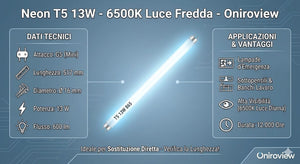 infografica tubo t5 neon 13W
