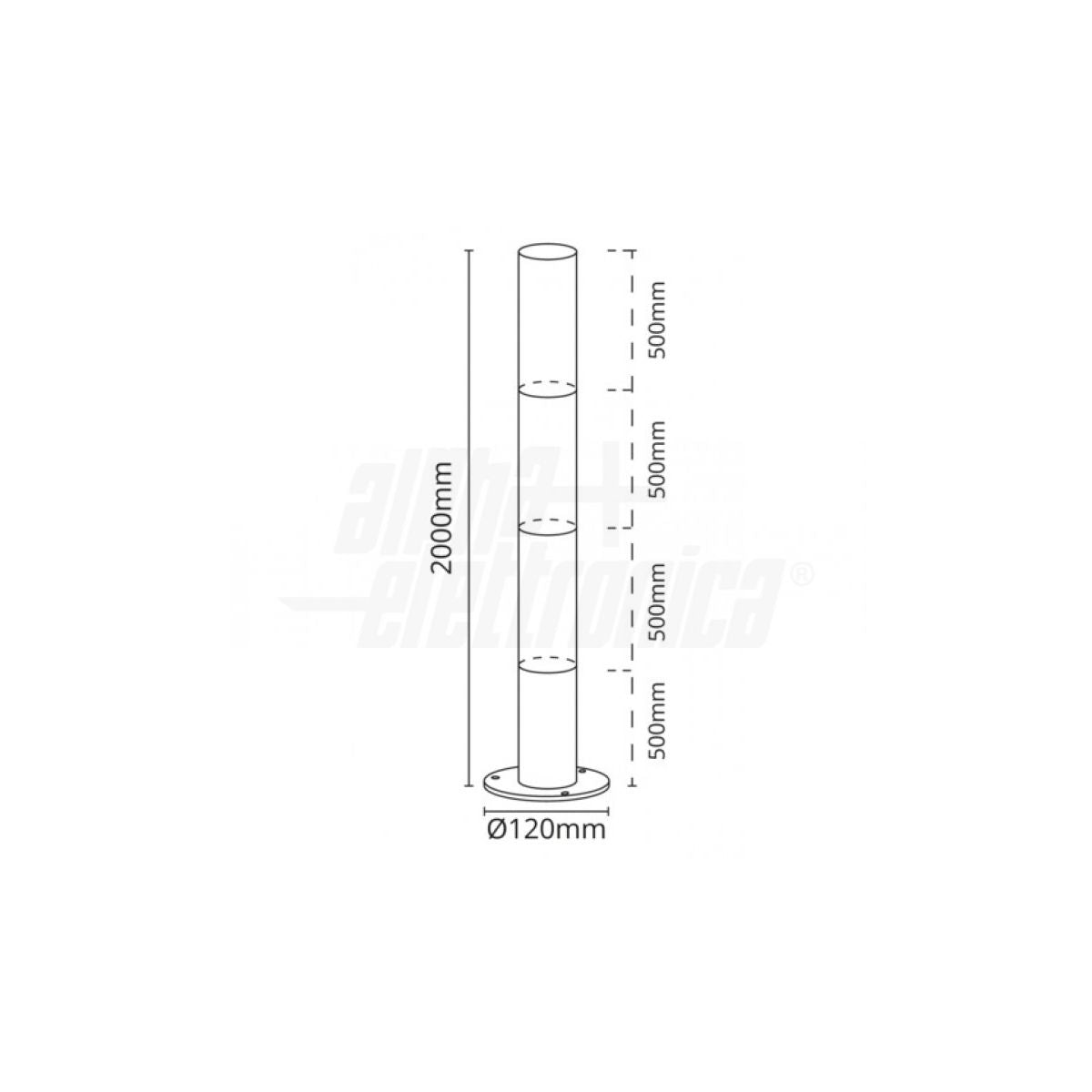 Palo per Lampione Solare 2mt - Serie Modus