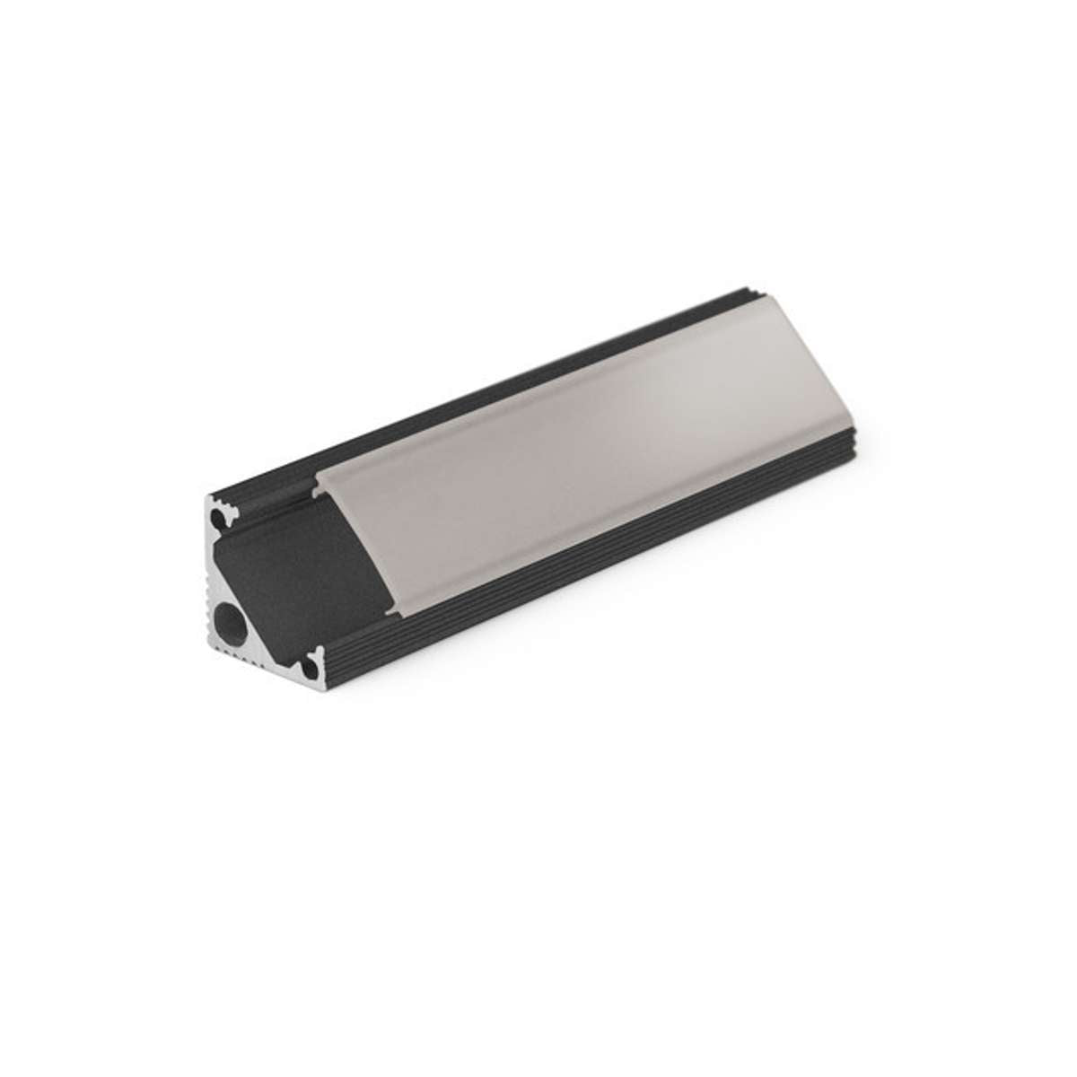 Profilo Angolare Led 2mt Nero Alluminio Cover Smerigliata