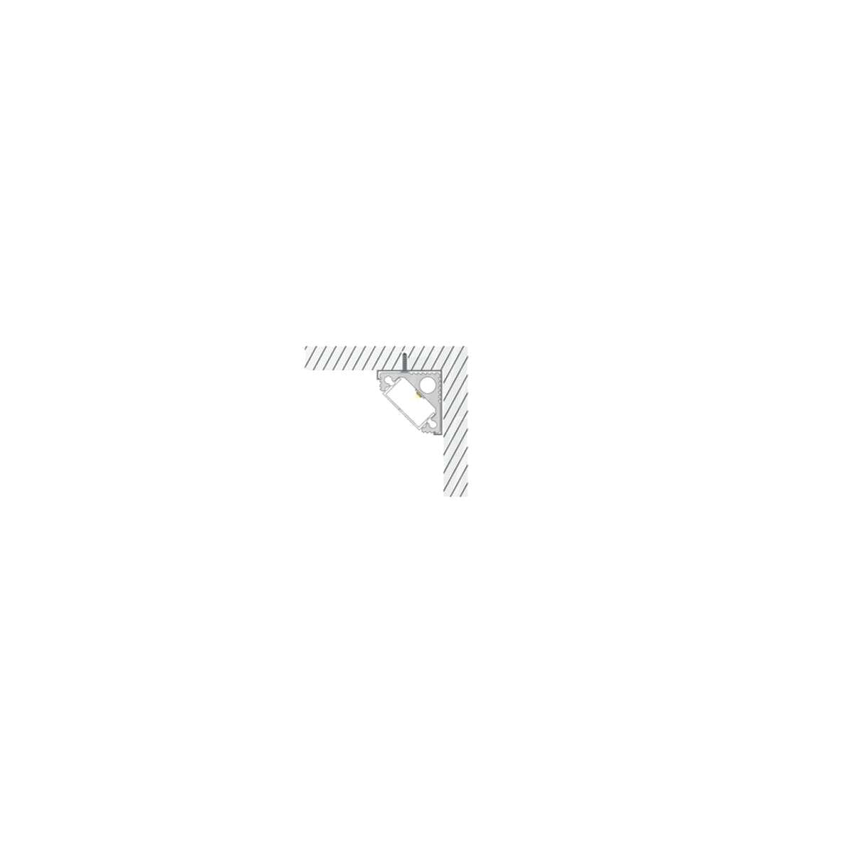 Profilo Angolare Led 2mt Nero Alluminio Cover Smerigliata