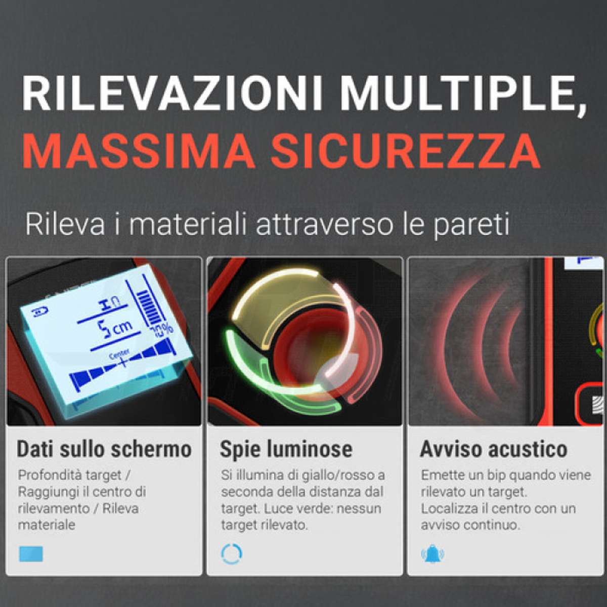 Rilevatore Tubi e Cavi Metallo Digitale