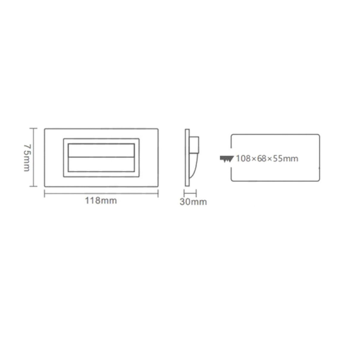 Segnapasso Led 503 Interno Luce Calda 1.5W Asimmetrico Bianco