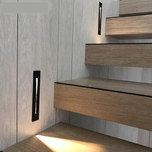 Segnapasso Led Esterno Lama di Luce Antracite 3W IP65 Luce Calda con Cassaforma