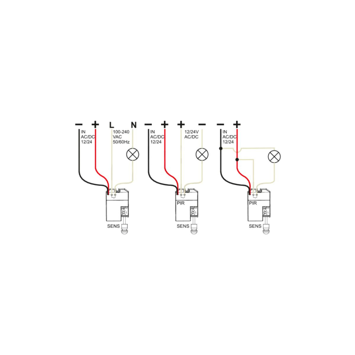 schema elettrico sensore pir 