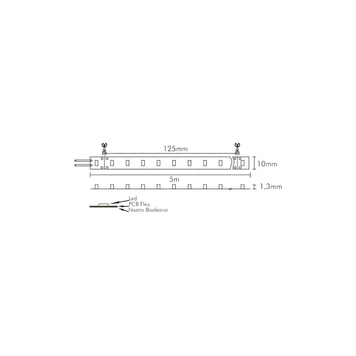 Strisce Led 24V Dimmerabile 20mt Long distance Professionale 9,6W/m  Luce Calda