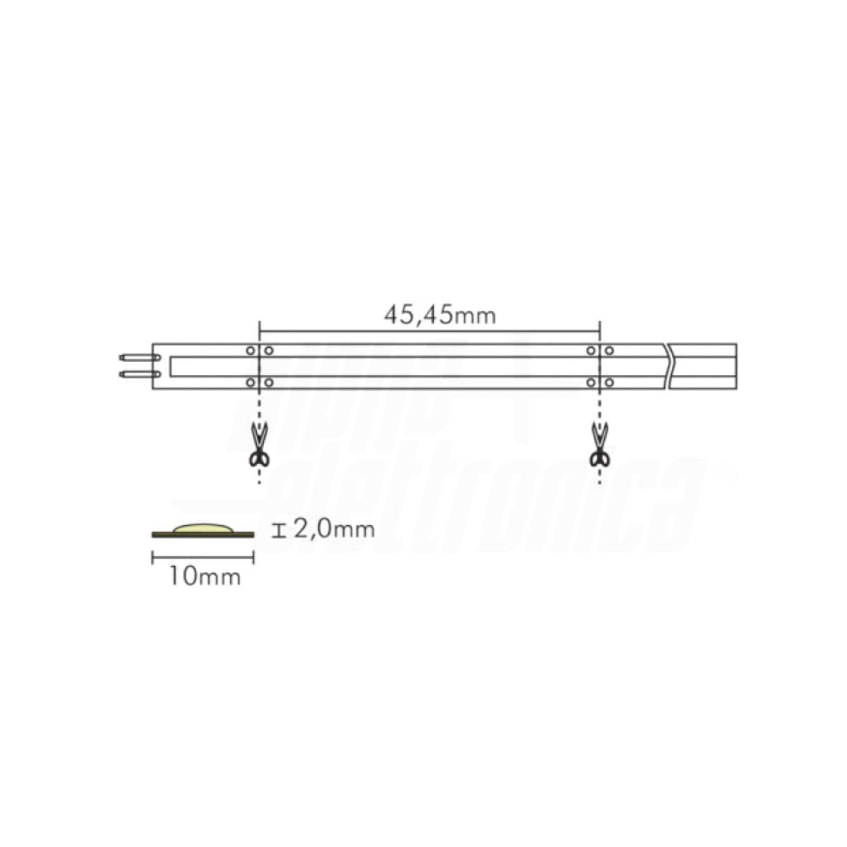 schema punti di taglio strip led blu