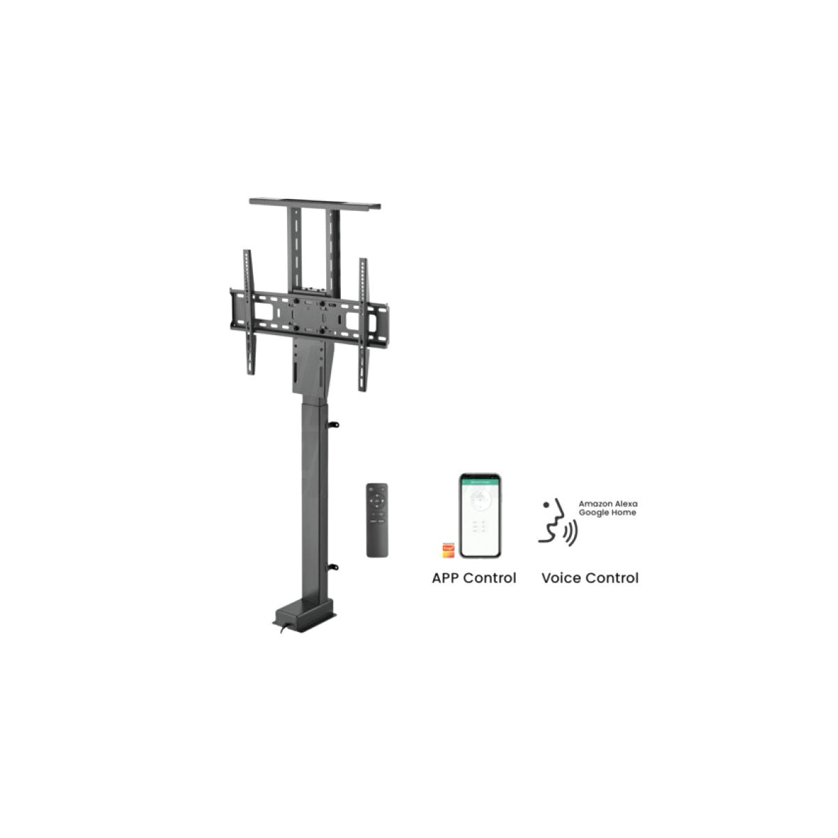 Supporto a Pavimento per TV Motorizzato 37-80 Pollici Telecomando RF Wi-Fi App Tuya