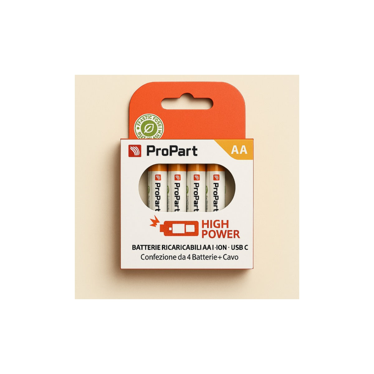 Batterie Stilo AA Ricaricabili USB-C 1.5V 1750mAh - Confezione da 4