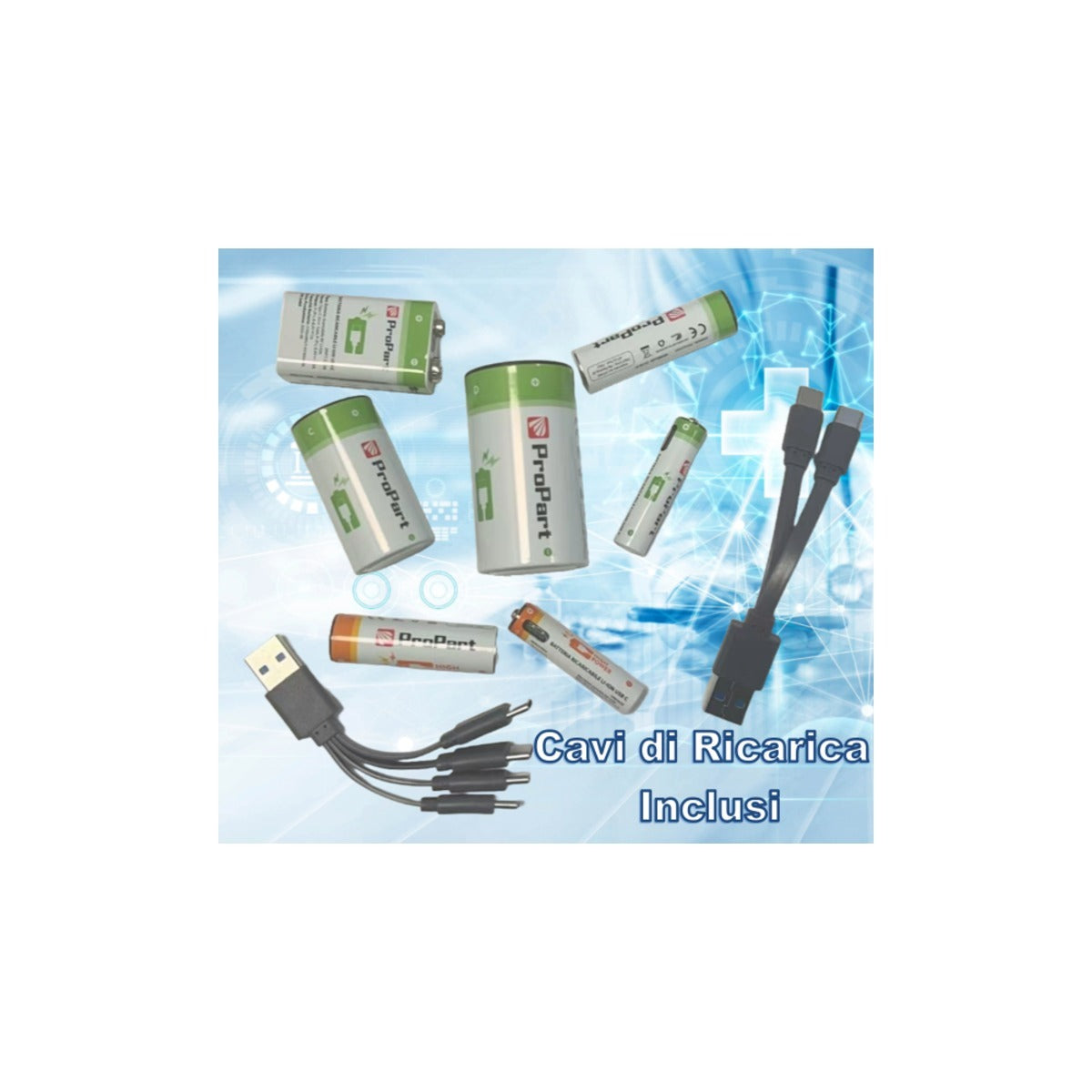Batterie Stilo AA Ricaricabili USB-C 1.5V 1750mAh - Confezione da 4