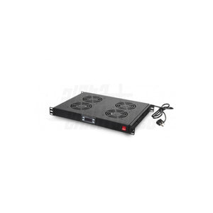 Cassetto Ventilazione Rack 19" 1U 4 Ventole Nero – Con o Senza Termostato
