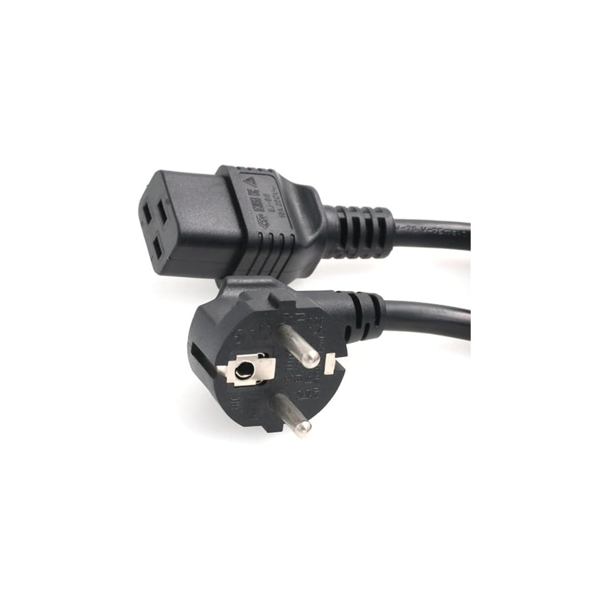 Cavo Alimentazione IEC 320 C19 Spina Schuko 90° 2 m 3×1 mm² Nero per UPS e Rack