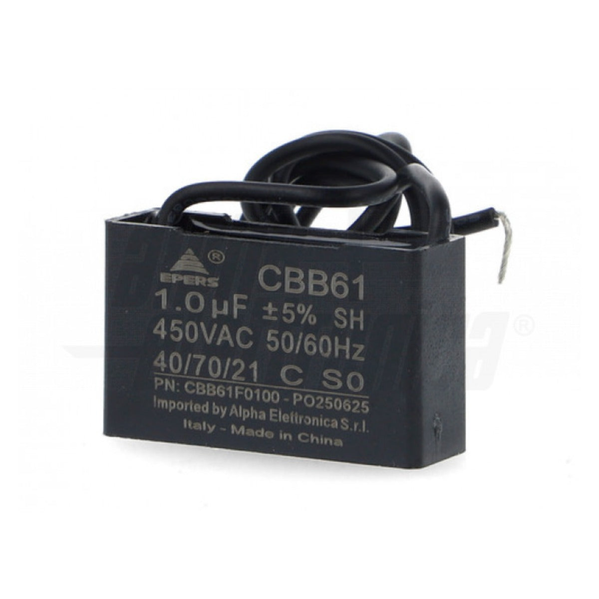 Condensatore 1 µF 450V con Cavetti per Motori Monofase
