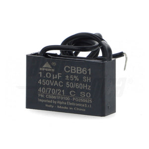 Condensatore 1 µF 450V con Cavetti per Motori Monofase