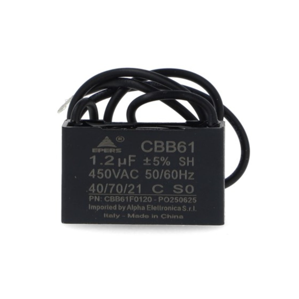 Condensatore  1,2 µF 450V con Cavetti per Motori Monofase