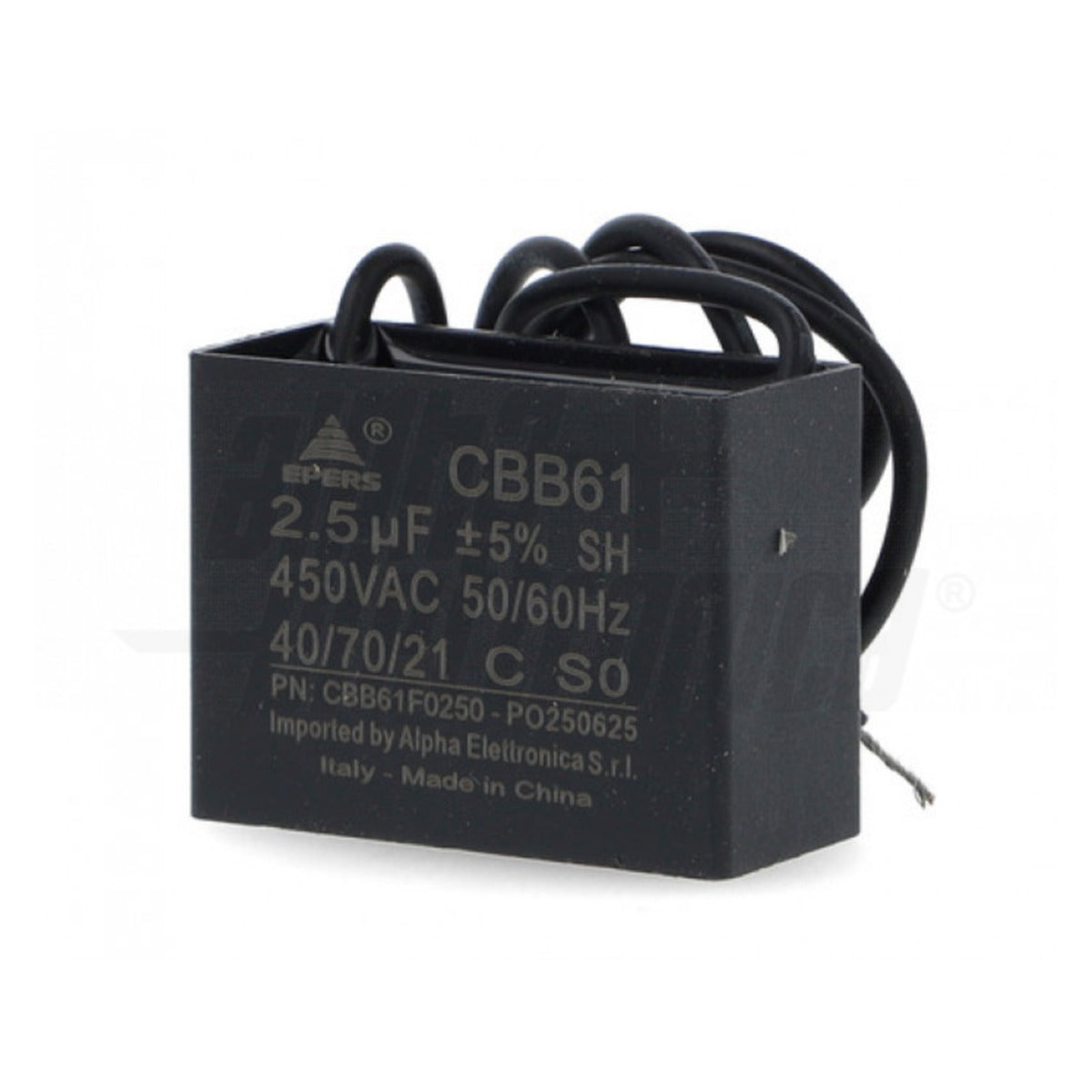 Condensatore 2,5 µF 450V con Cavetti per Motori Monofase