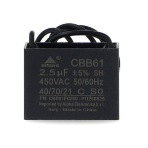 Condensatore 2,5 µF 450V con Cavetti per Motori Monofase
