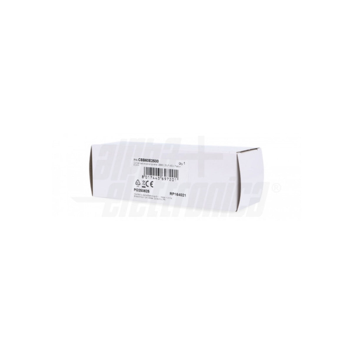 Condensatore 25 µF 450V Faston 6,3 mm Polipropilene per motori
