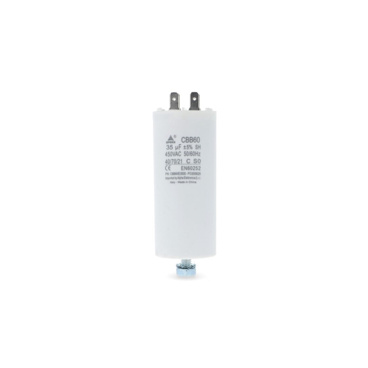 Condensatore 35 µF 450V Faston 6,3 mm  Polipropilene per motori