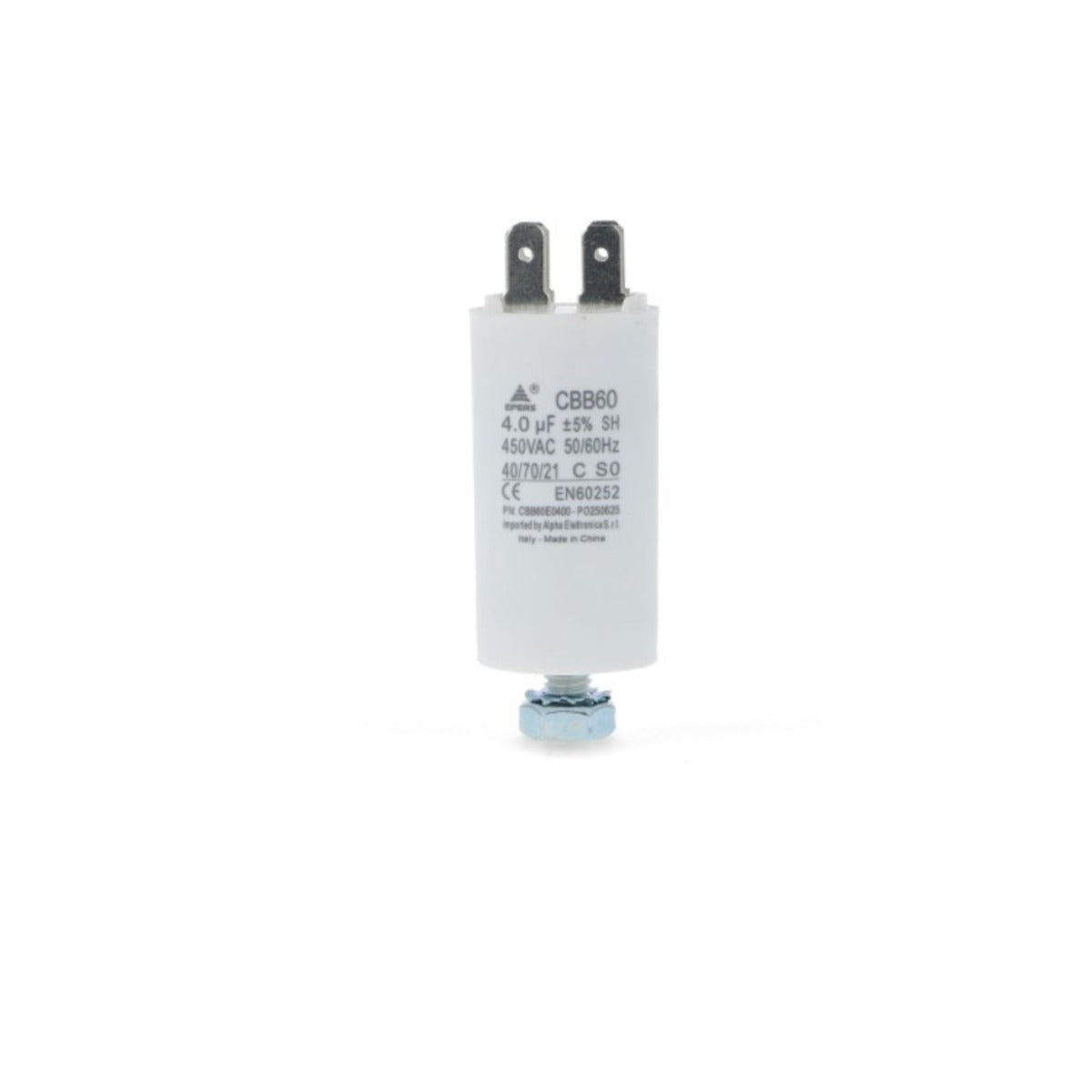 Condensatore 4 µF 450V Faston 6,3 mm — Polipropilene per motori